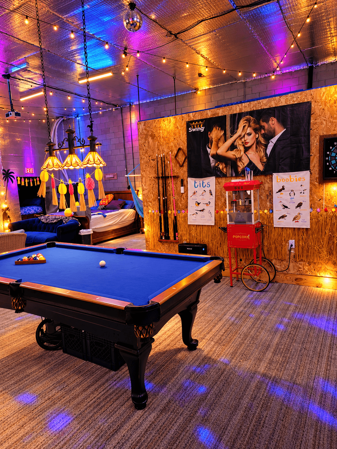 Pool table and social area inside the Your Ali-Bi Clubhouse