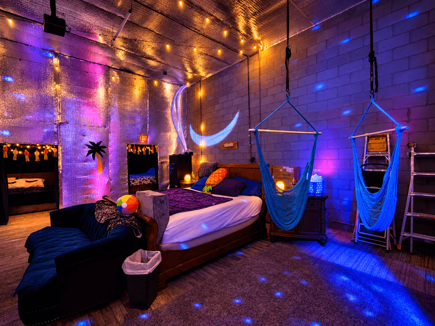Swings and lounge area inside the Your Ali-Bi Clubhouse